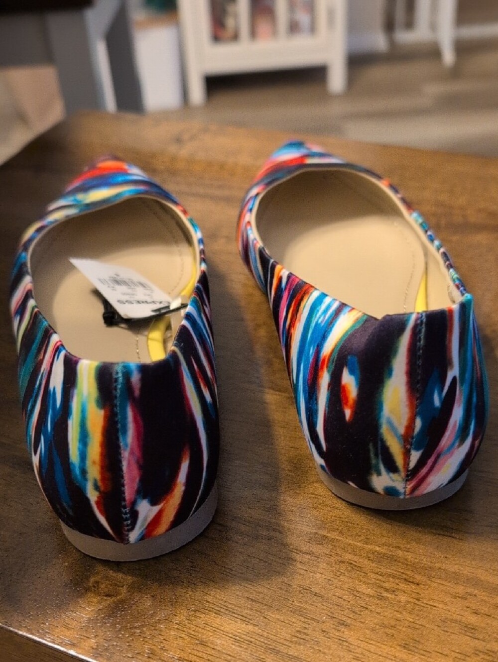 Express Multicolor Abstract Print Pointed-Toe Flats - Picture 4 of 5